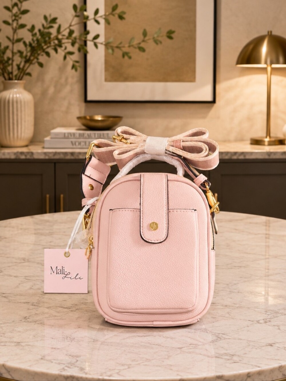BRAND NEW - FAMOUS MALI & LILI PINK MULTICOMPARTMENT CROSSBODY BAG